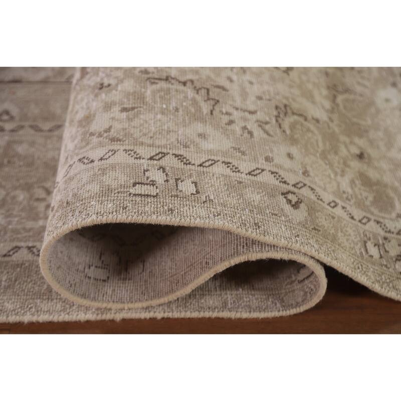 Hand Knotted Oriental 100% Wool Carpet Traditional Floral Beige & Ivories Kashan Area Rug - 12' 1'' X 9' 5''