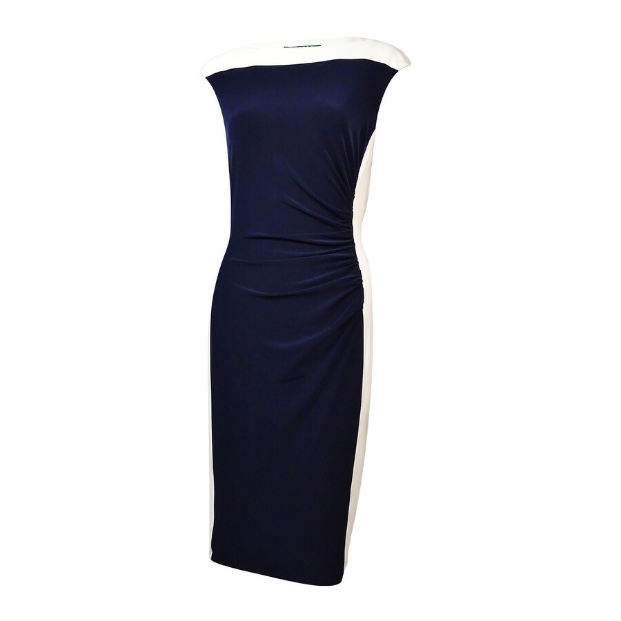 ralph lauren two tone jersey dress