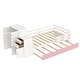 preview thumbnail 14 of 25, Twin Size Wood Platform Bed with Sample Bookshelf and Movable Wardrobe, Multifunctional Bed with Built-in Trundle Bed, White