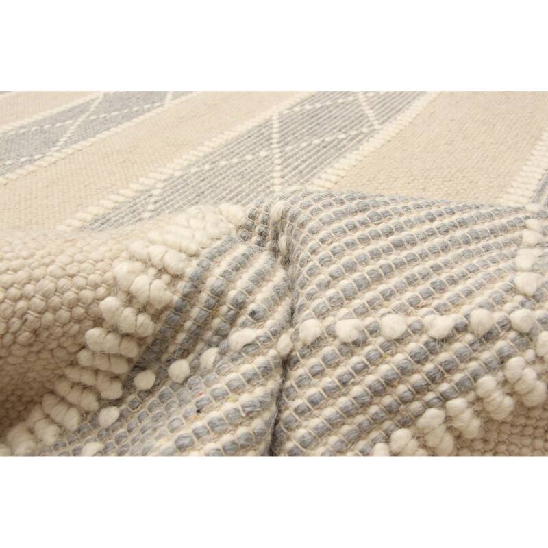 ECARPETGALLERY Braid weave Sienna Beige Wool Rug - 5'3 x 8'0