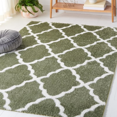 SAFAVIEH Tahoe Shag Etha Trellis 1.2-inch Thick Rug - 9' x 12'