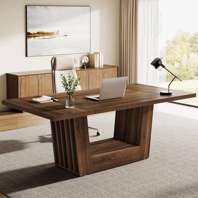 63 Inches Executive Desk, Computer Home Office Desk with Robust Base