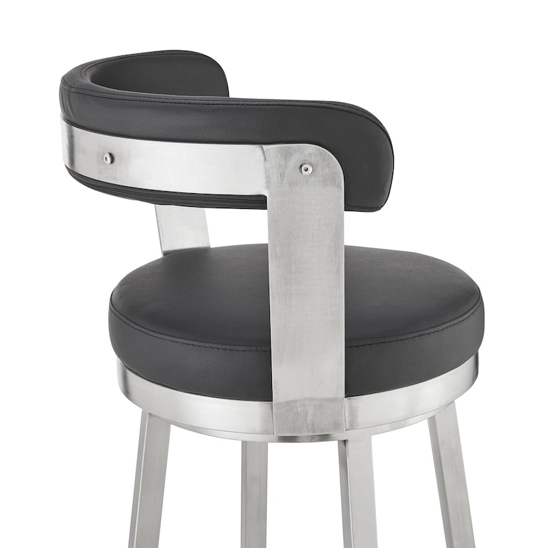 Bryant Counter or Bar Stool in Faux Leather and Metal