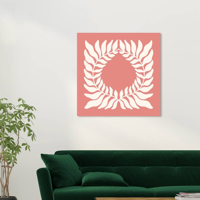 Wynwood Studio Canvas Floral and Botanical Sienna Blushy Crown Pink and Modern & Contemporary Wall Art Canvas Print