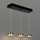 preview thumbnail 5 of 8, Modern 3-Light LED Black Gold Chandelier Linear Island Lights for Dining Room - 19.5" L x 4.3" W x 63" H