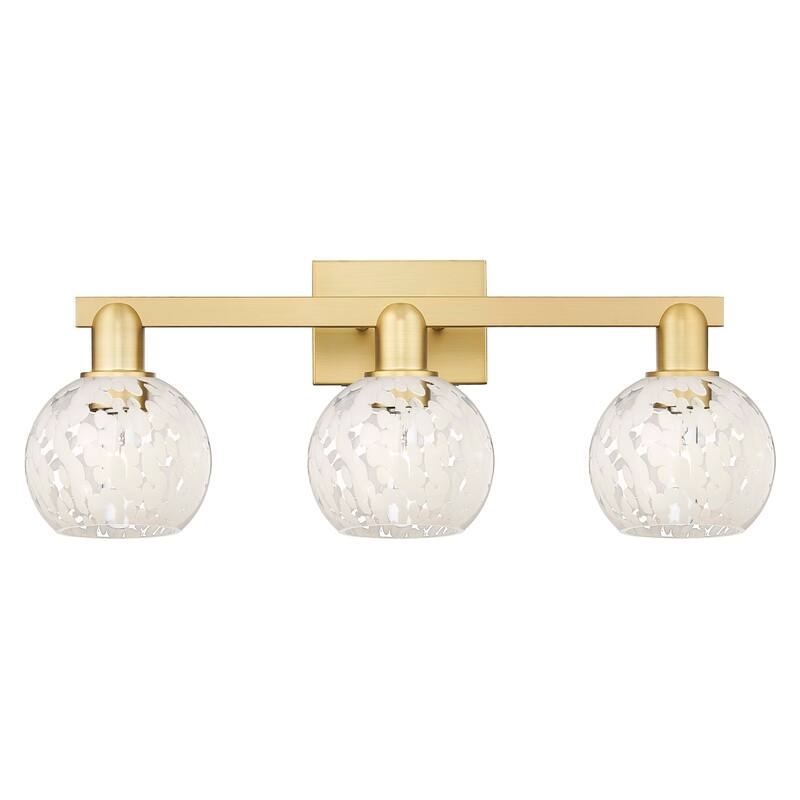 Innovations Lighting Endless Possibilities Arcadia - White Mouchette - 3 Light 25" Bath Vanity Light - Satin Gold