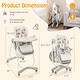 preview thumbnail 13 of 47, Multifunctional Folding Baby High Chair with Rolling Wheels and Adjustable Height - 40" x 23" x 36"-43.5"(L x W x H)
