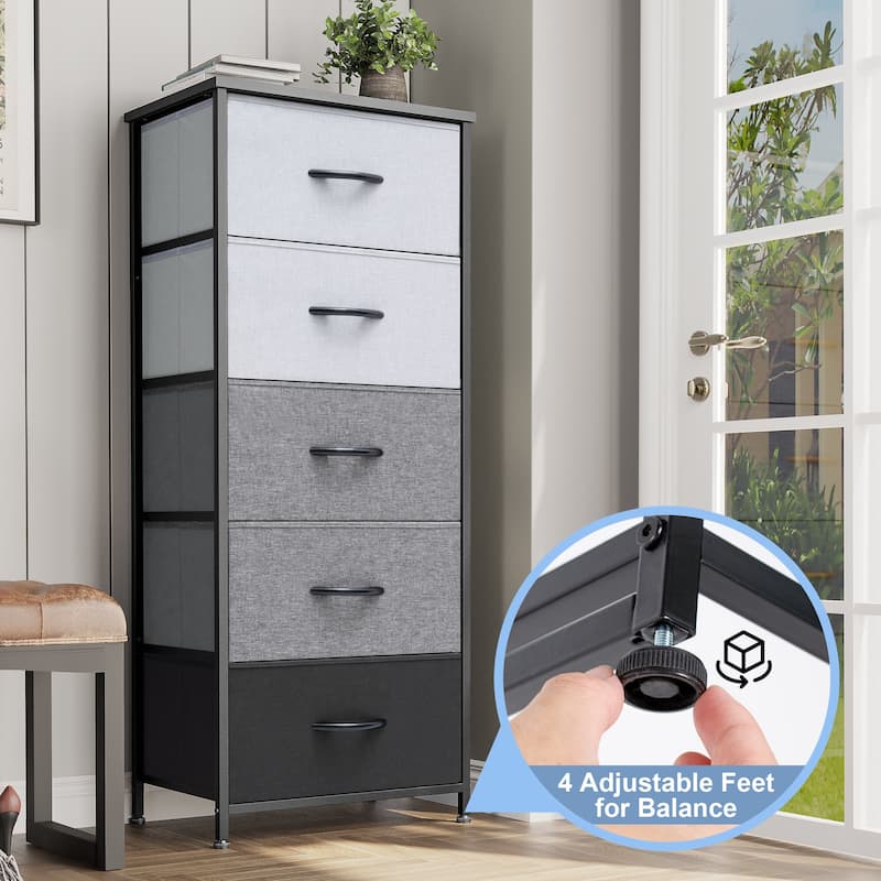 Crestlive Products Household 5-Drawer Vertical Dresser Storage Chest