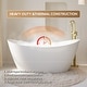 preview thumbnail 14 of 26, Freestanding Soaking Bathtub,100% Pure Virgin Acrylic with Drain And Groove Overflow,Glossy White