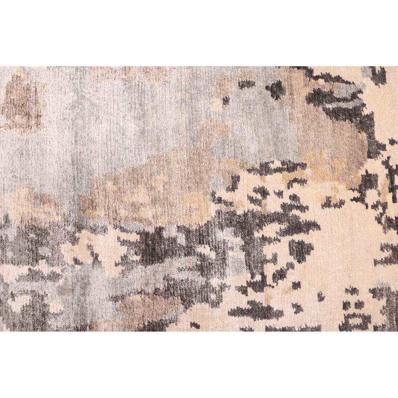 ECARPETGALLERY Hand-knotted Legacy Dark Grey Silk Rug - 5'8 x 7'11