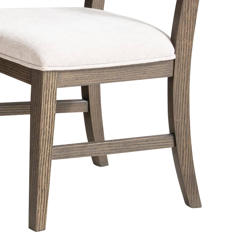 Furniture of America Laria Modern Farmhouse Dark Walnut Solid Wood Dining Chair with Padded Seat (Set of 2)