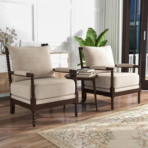 Furniture of America Digg Taupe Fabric Accent Chair (Set of 2)