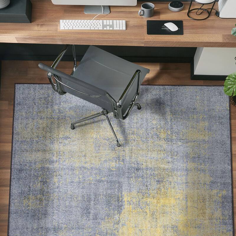 Contemporary Abstract Machine Washable Area Rug