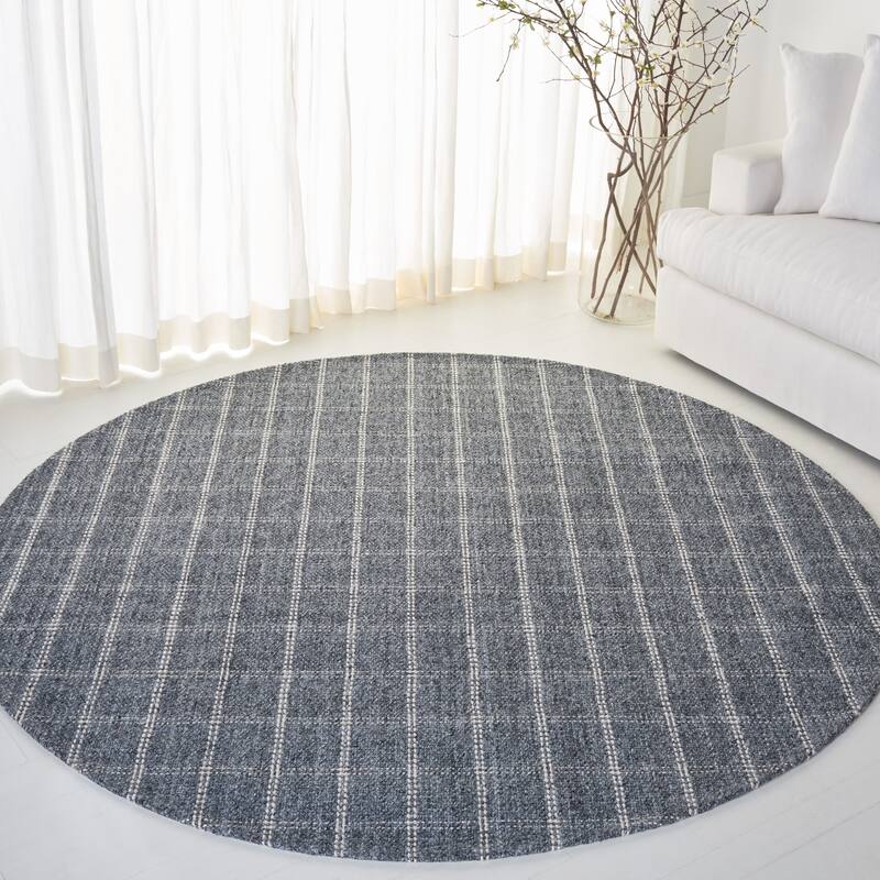 Lauren Ralph Lauren, Handmade Tamworth Check Wool Rug - 7' Round - Charcoal