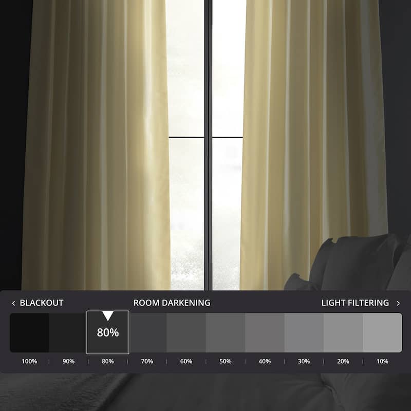 Exclusive Fabrics Vintage Textured Faux Dupioni Silk Room Darkening Curtains (1 Panel)