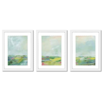 Colorful Horizon Sue Schlabach Abstract 4 - 3 Piece Framed Gallery Art Set
