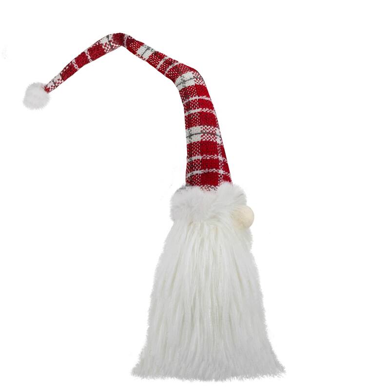 29.5-Inch Red and White Tabletop Santa Claus Sitting Christmas Gnome Decoration - 29.5"