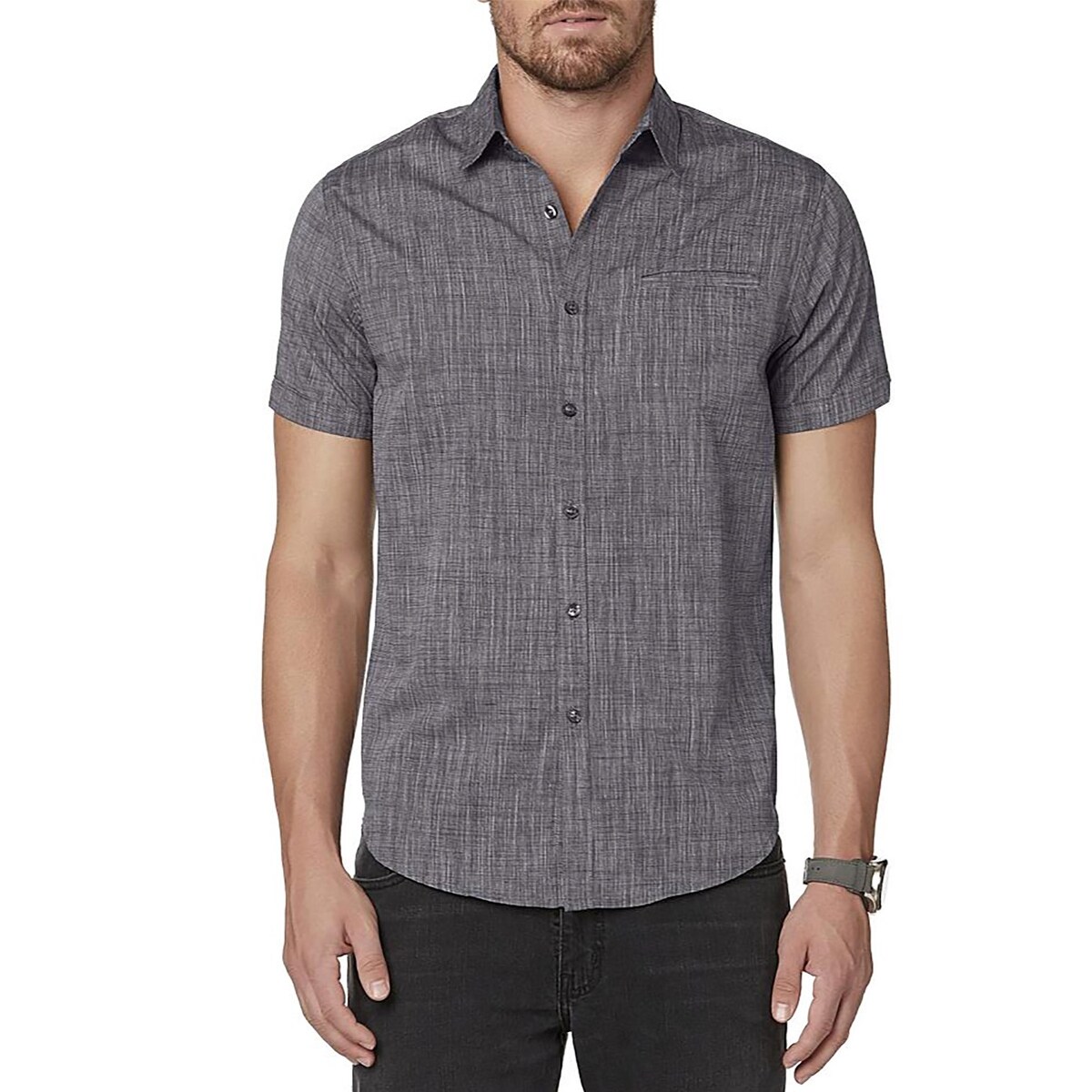 Shop Structure Young Men S Short Sleeve Woven Shirt Overstock