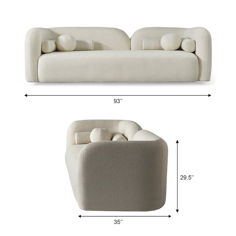 Milet Stylish Velvet Sofa with Solid Wood Frame and Accent Pillows