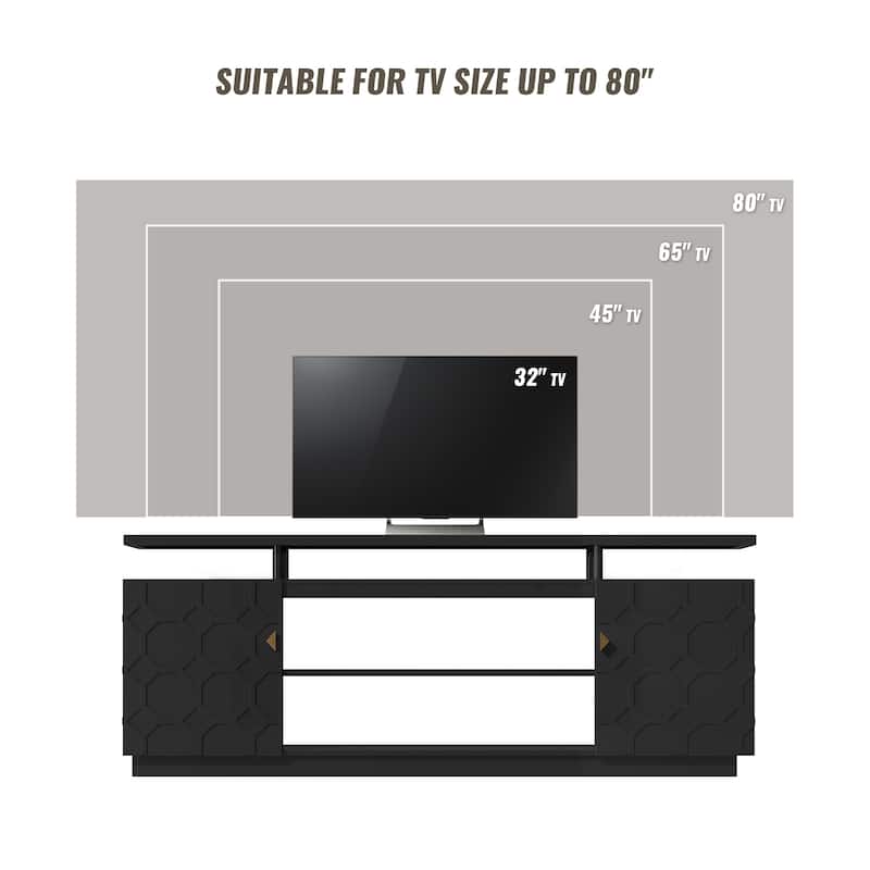 Clihome High Gloss 70'' Storage TV Stand