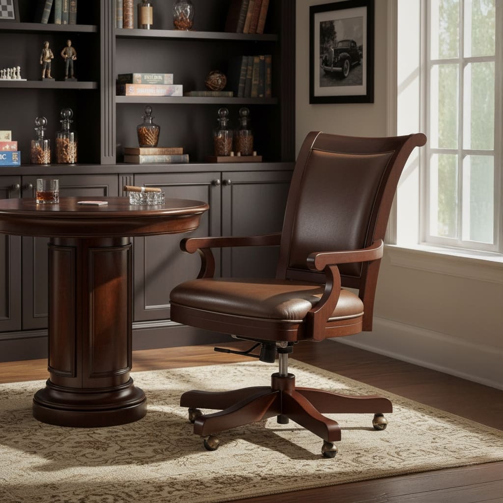 Howard Miller Ithaca Hampton Cherry Faux Leather Club Chair