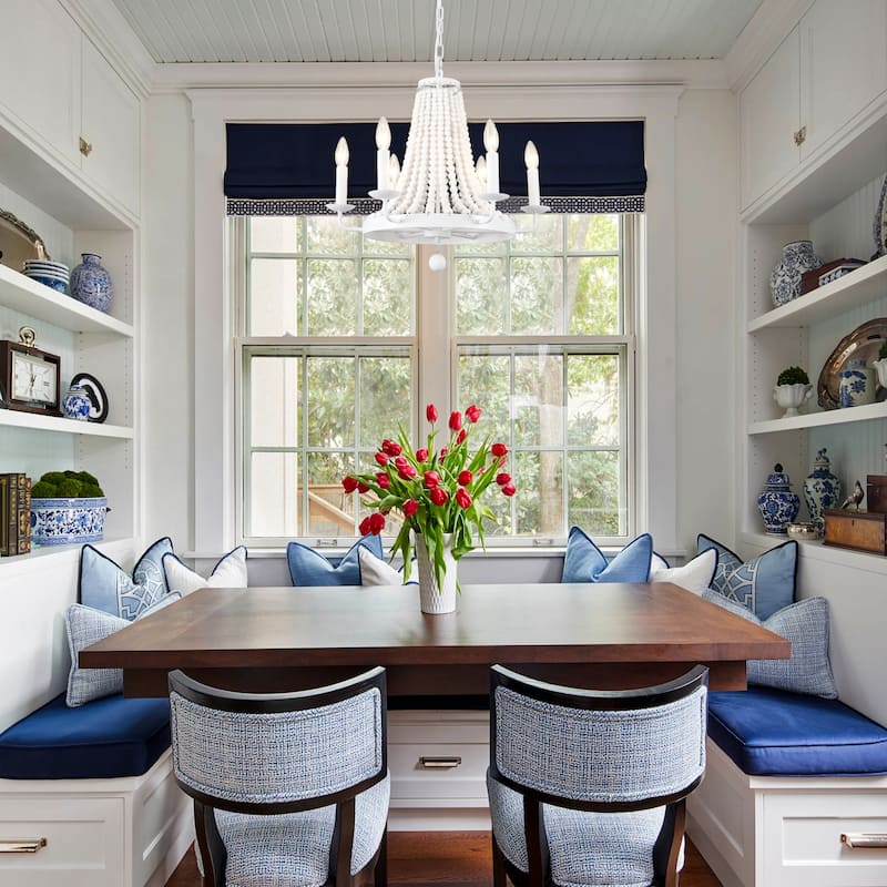 6-Light Farmhouse Chandelier, Round Wagon Wheel Chandelier for Dining Room Kitchen Bedroom Foyer