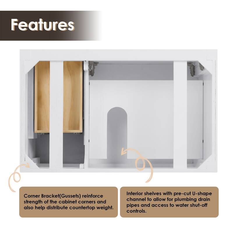 Altair Laurel Bath Vanity with Calacatta White Quartz Stone Countertop with Mirror