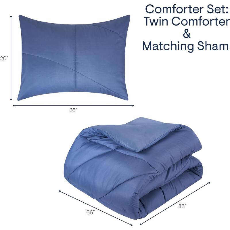 Aeropostale 2 Piece Marshmallow Wave Bedroom Comforter and Matching Sham Set,Twin