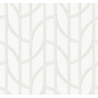 A-Street Prints Salvo Light Green Curved Contours Wallpaper