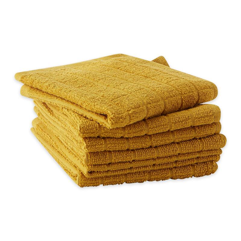 DII Solid Windowpane Terry Dishcloth Set of 6
