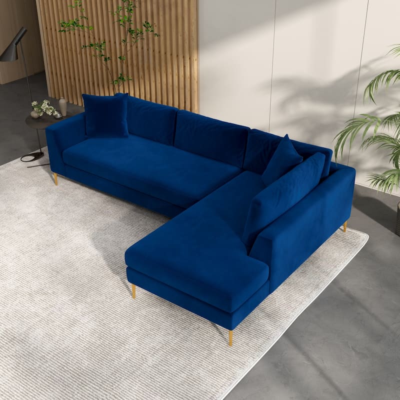 Mae Mid Century Modern Velvet Corner Sectional Sofa