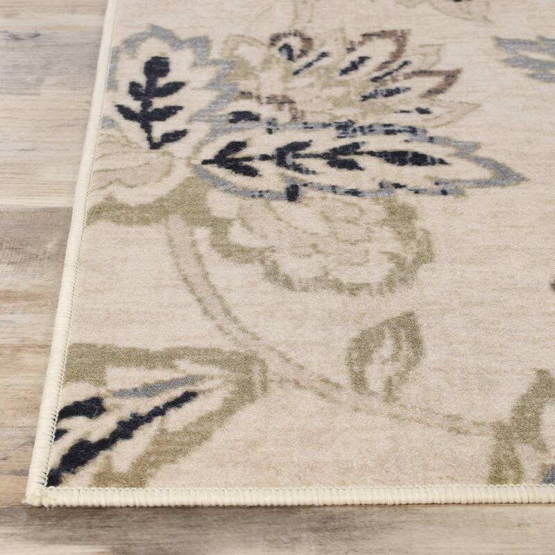 Superior Jacobean Floral Modern Farmhouse Indoor Area Rug or Runner