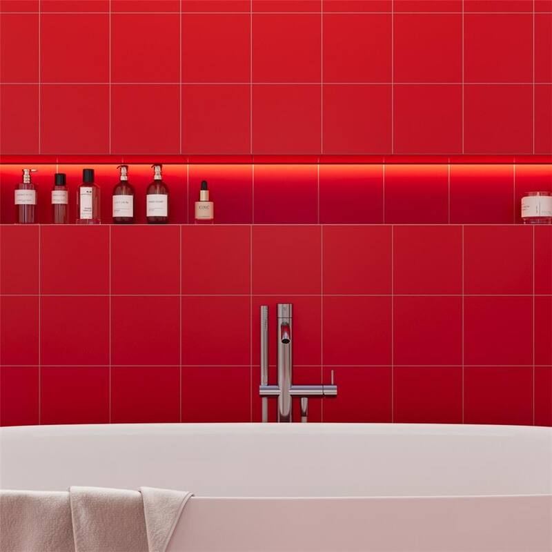 Merola Tile Monocolor Premium Rojo Volcan 7-7/8" x 7-7/8" Ceramic Floor and Wall Tile