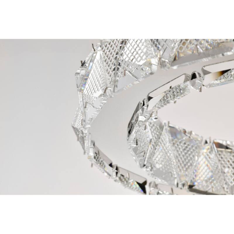 Asher LED 15 Inch Pendant Polished Nickel Finish K9 Crystal - Polished Nickel
