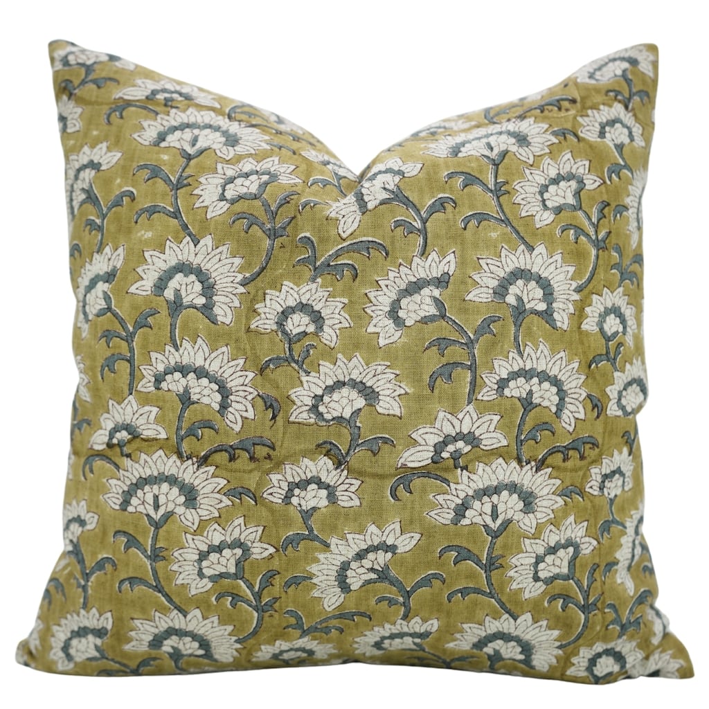 Fabdivine Viscose 26x26 Inch Floral Pillow Cover Throw Home, Fall Decor or Boho Bedroom Square Cushioncase, Rajnigandha