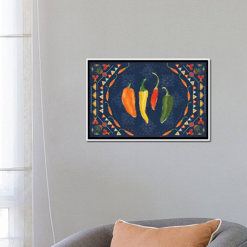 iCanvas "Tex Mex Fiesta I Dark" by Veronique Charron Framed Canvas Print