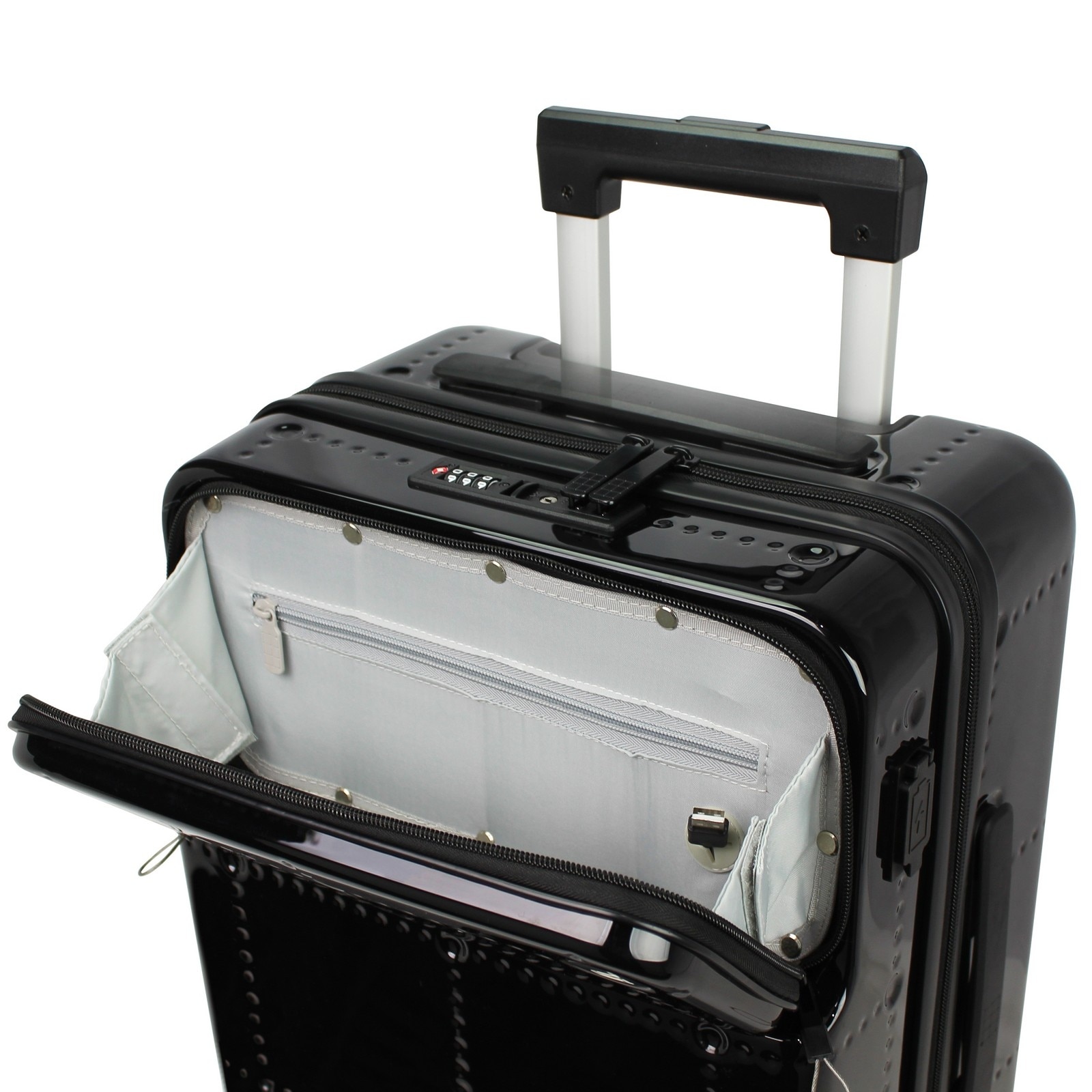 Ultralight Smart Carry-On Luggage with USB-A and USB-C Charging-image