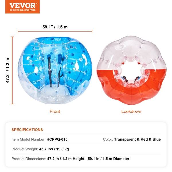 dimension image slide 6 of 7, VEVOR Inflatable Bumper Balls , for Teen & Adult, for Outdoor Team Gaming Play,for Garden, Yard, Park