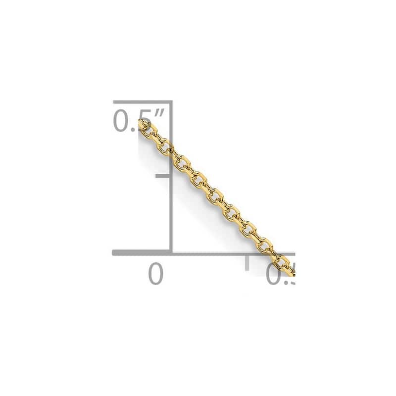 Curata 14k Yellow Gold 1.05mm Diamond Cut Rolo Chain Necklace (Spring Ring)