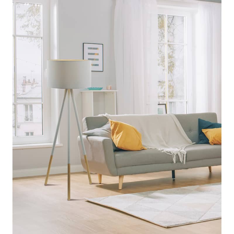 Adesso Louise Black Painted Metal Tripod Floor Lamp