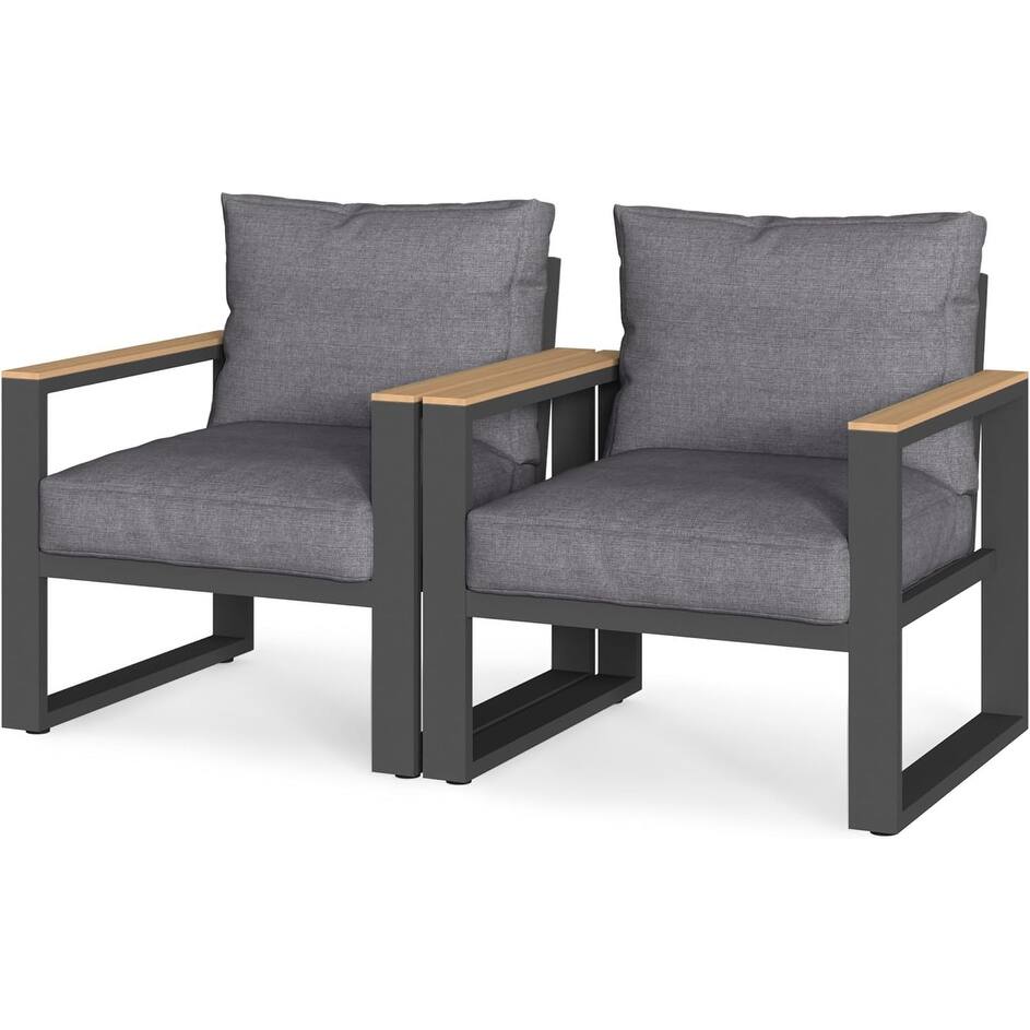Patio Chair with Cushions (Set of 2)