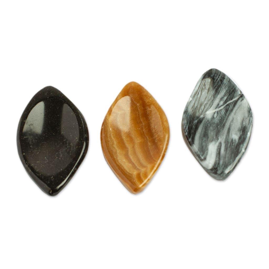 Novica Handmade Calming Diamond Stress-Relieving Stones (Pair)