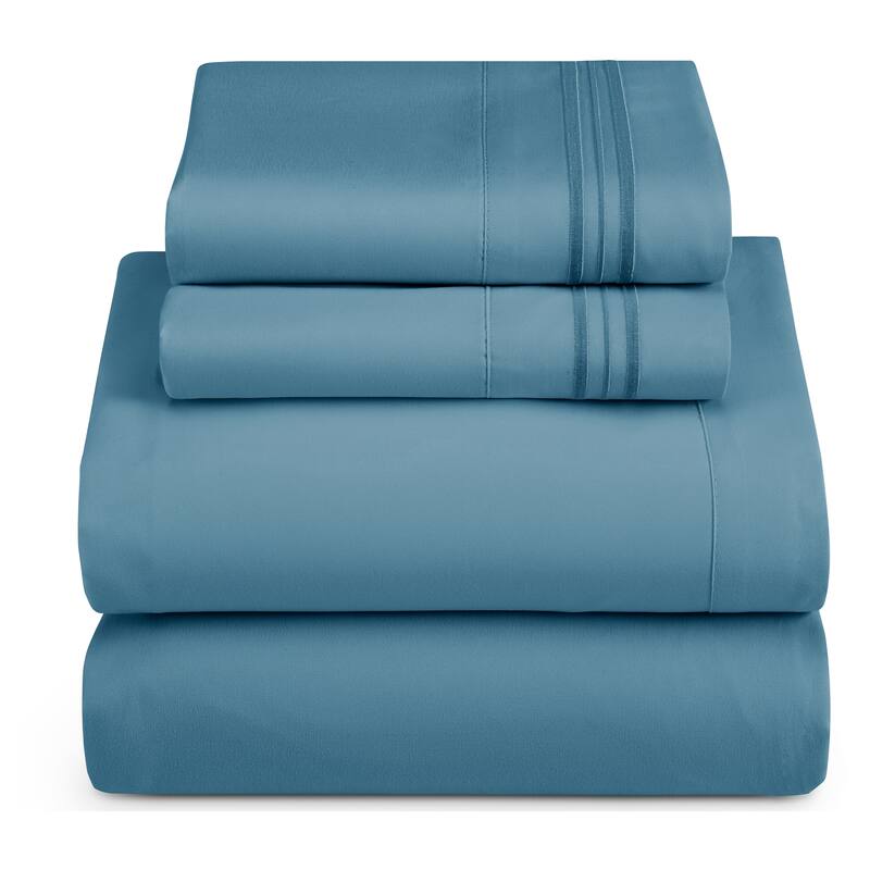 Nestl Ultra-soft Deep Pocket Bed Sheet Set - Short Queen/RV - Blue Heaven