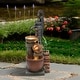 preview thumbnail 2 of 10, 32.3" H Farmhouse Well Water Pump and Pots Resin Fountain with LED Lights