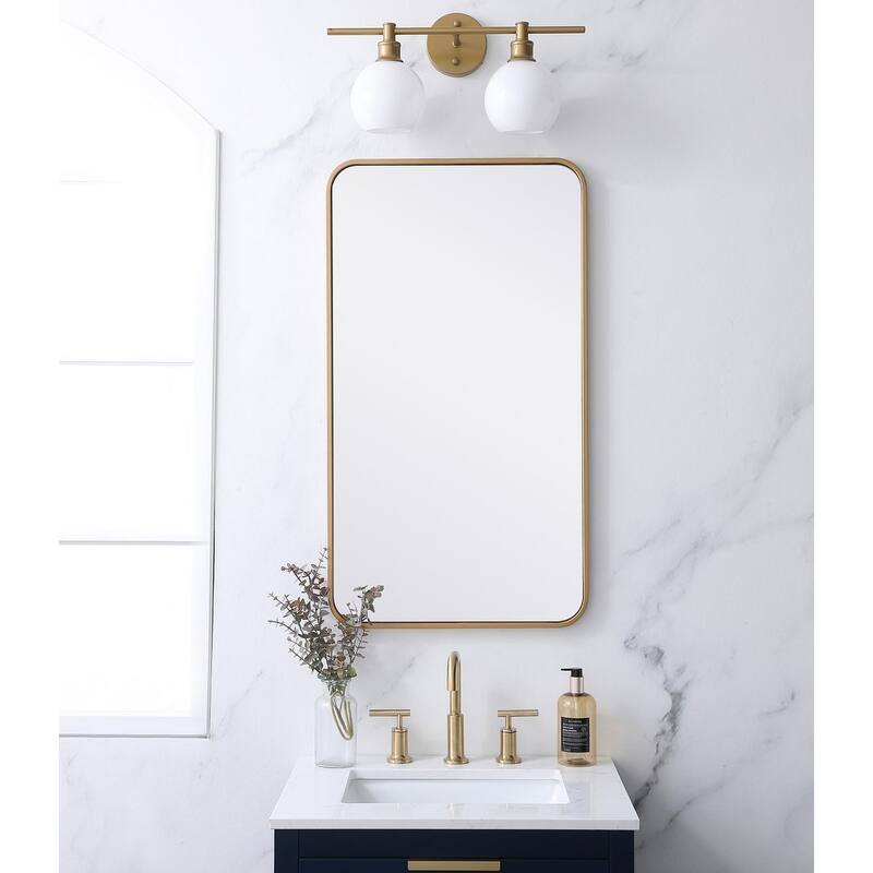 Ezra Soft Corner Metal Rectangular Mirror