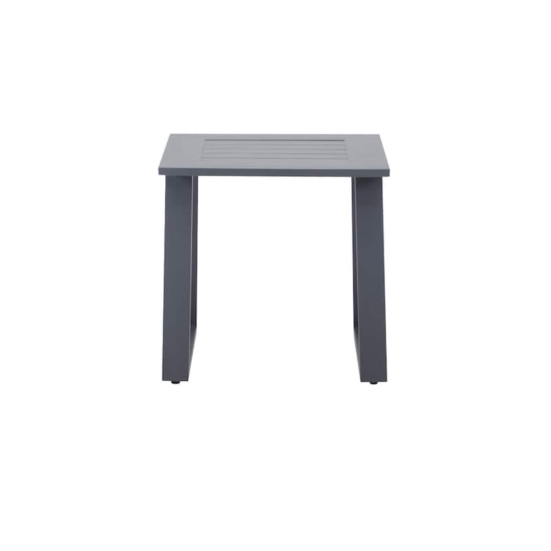 3-Piece Outdoor Patio Bistro Set with Gray Cushions