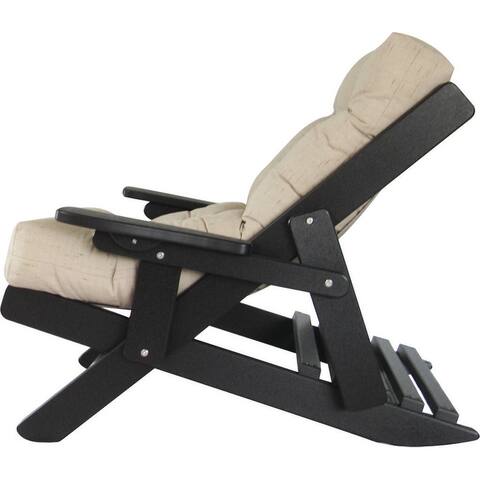 Folding and Reclining Siesta Chair - Black Recycled Plastic/Poly Lumber