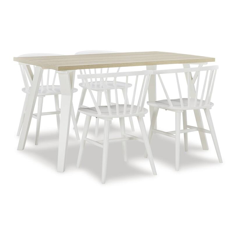 Signature Design by Ashley Grannen White/Natural 5-Piece Dining Package