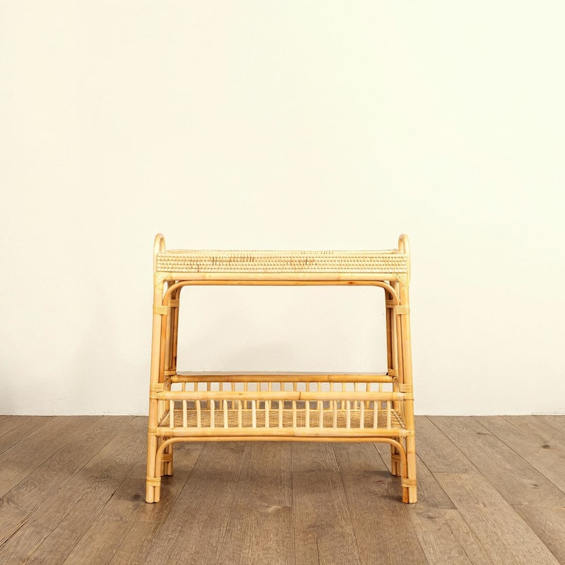 2-Tier Rattan Bar Storage Tray - Natural
