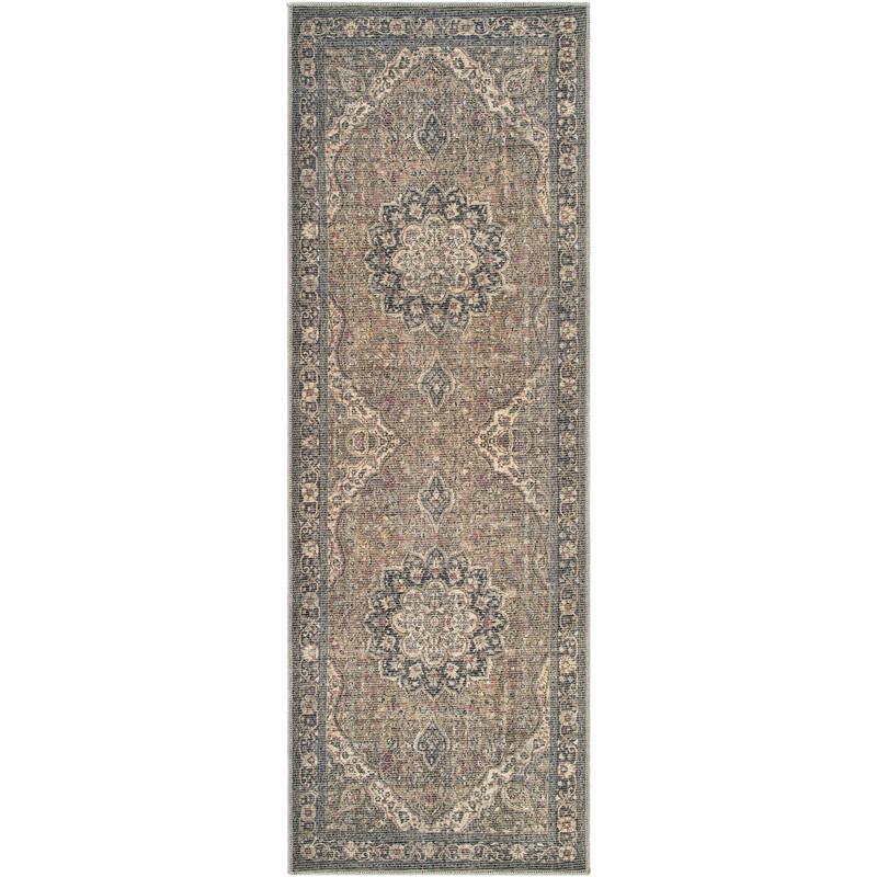 Livabliss Traditional Colin Medallion Washable Area Rug